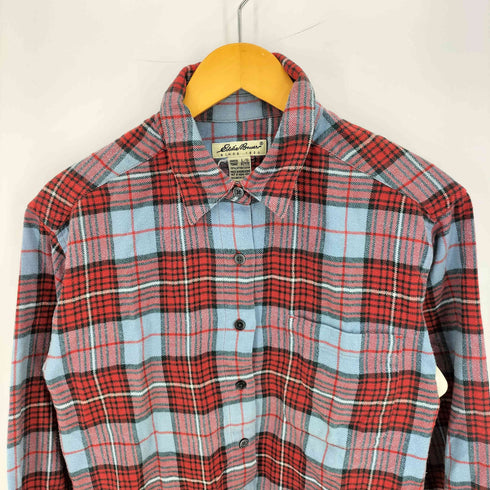 エディーバウアー Eddie Bauer 90s 白タグ タータンチェック シングルポケット L/S ネルシャツ レディース import:L