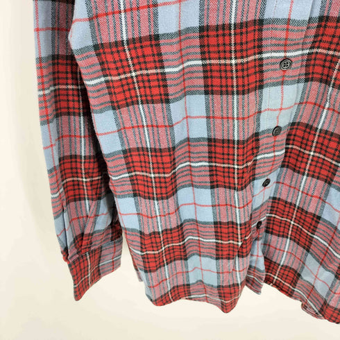 エディーバウアー Eddie Bauer 90s 白タグ タータンチェック シングルポケット L/S ネルシャツ レディース import:L