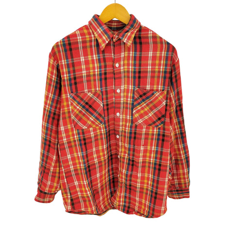 ビッグマック BIG MAC 70s 単タグ マドラスチェック フロントダブルポケット L/S フランネルシャツ メンズ import:M
