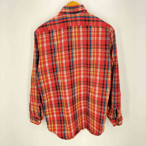 ビッグマック BIG MAC 70s 単タグ マドラスチェック フロントダブルポケット L/S フランネルシャツ メンズ import:M