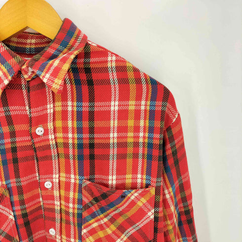 ビッグマック BIG MAC 70s 単タグ マドラスチェック フロントダブルポケット L/S フランネルシャツ メンズ import:M