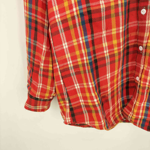 ビッグマック BIG MAC 70s 単タグ マドラスチェック フロントダブルポケット L/S フランネルシャツ メンズ import:M