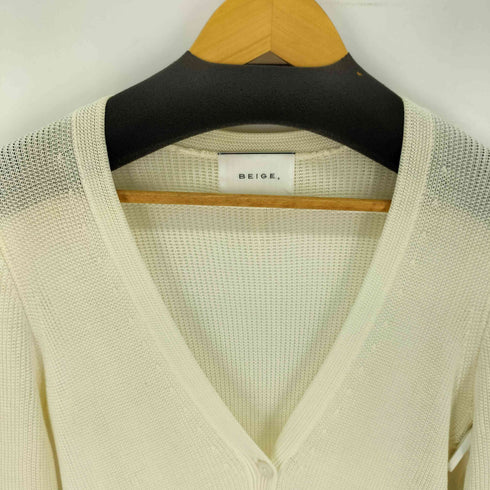 ベイジ BEIGE ラムレザーポケット カーディガン レディース JPN:4