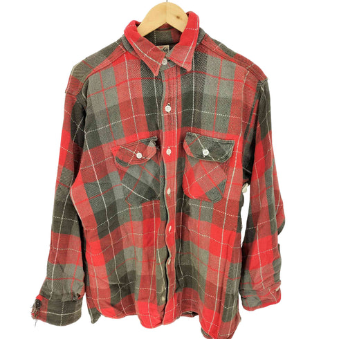 KING KOLE 60s~70s タータンチェック フロントダブルフラップポケット マチ付き L/S シャツ メンズ