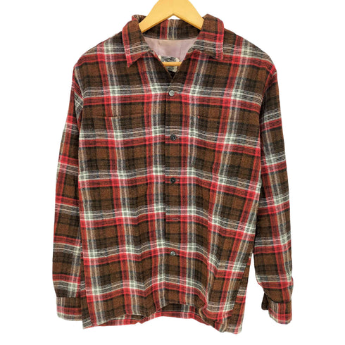 ペニーズタウンクラフト PENNEYS TOWNCRAFT 50s~60s 船タグ チェック フロントダブルポケット L/S オープンカラーシャツ メンズ import:M