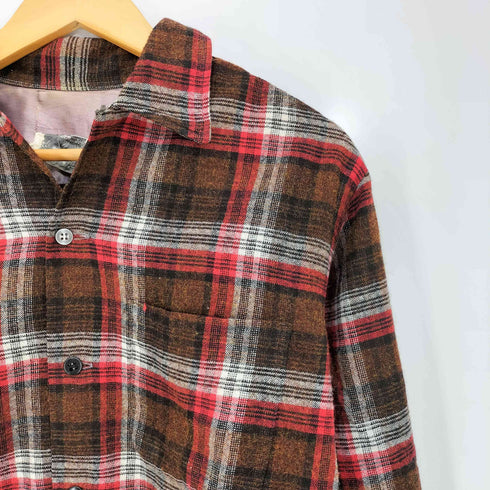 ペニーズタウンクラフト PENNEYS TOWNCRAFT 50s~60s 船タグ チェック フロントダブルポケット L/S オープンカラーシャツ メンズ import:M