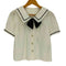 SecretHoney レース リボン付き セーラー シャツ ブラウス レディース JPN:2