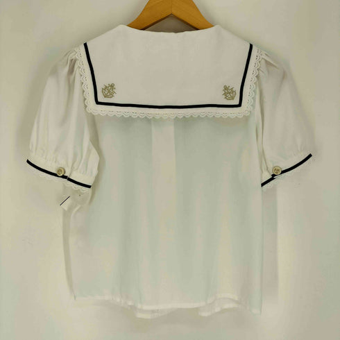 SecretHoney レース リボン付き セーラー シャツ ブラウス レディース JPN:2