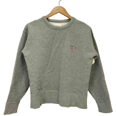 ドレイクス Drakes Grey Cotton Jersey Flag Motif Sweatshirt ロゴ クルーネック スウェット レディース DE:36