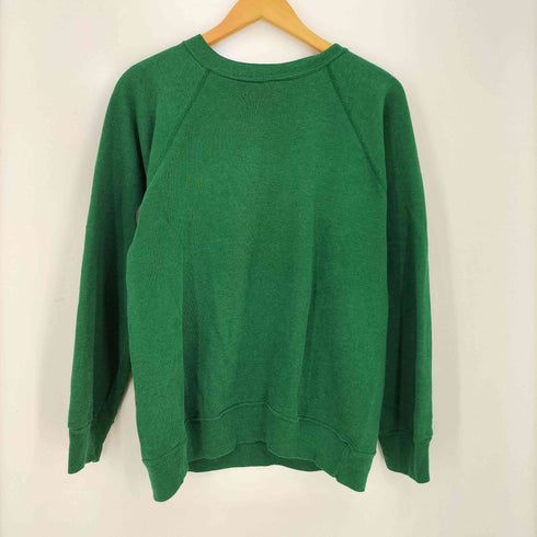 チャンピオン Champion 80s USA製 トリコタグ カレッジ フロッキープリント ラグラン クルーネックスウェット メンズ import:L