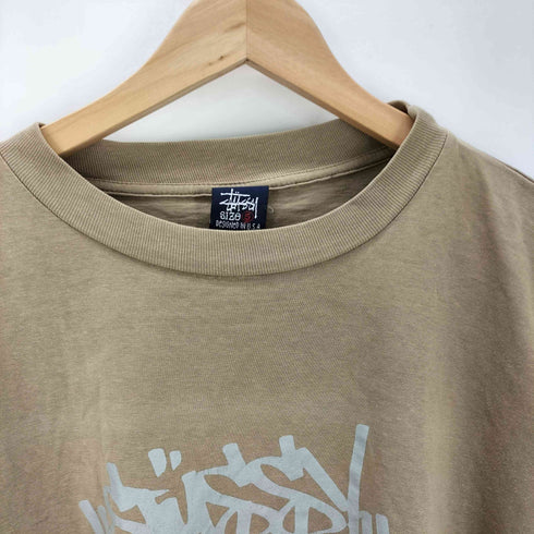 ステューシー Stussy 90S 紺タグ OLD USA製 ショーンフォント ロゴ プリント Tシャツ 裾袖シングル メンズ import:S