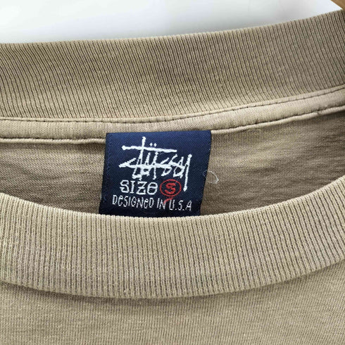 ステューシー Stussy 90S 紺タグ OLD USA製 ショーンフォント ロゴ プリント Tシャツ 裾袖シングル メンズ import:S