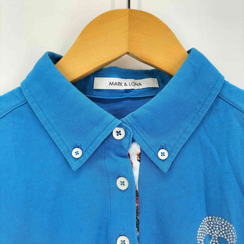 マークアンドロナ MARK&LONA ラインストーンポロシャツ レディース import:M
