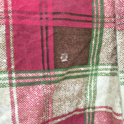 ヴァンヒューゼン VAN HEUSEN 60s vanopressタグ マドラスチェック フロントダブルフラップポケット L/S オープンカラーシャツ メンズ import:M