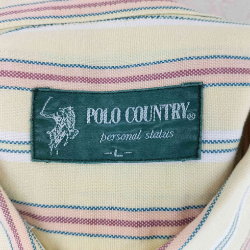 ポロカントリー POLO COUNTRY ボタンダウンストライプ半袖シャツ メンズ L