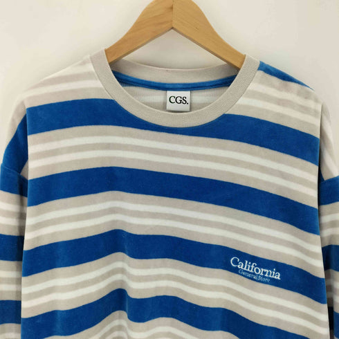 ベロア ボーダー クルーネック メンズ import:L