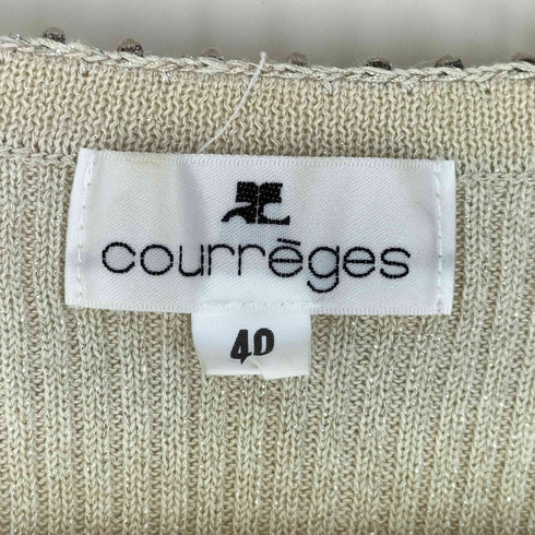 クレージュ courreges ビーズ フリル ラメ リブニットカーディガン レディース JPN:40