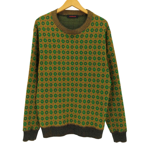 キャバン CABaN 21AW コットンカシミヤ フラワータイルジャカード クルーネックプルオーバー メンズ import:M