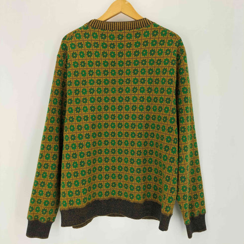 キャバン CABaN 21AW コットンカシミヤ フラワータイルジャカード クルーネックプルオーバー メンズ import:M