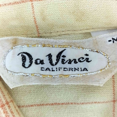 Da Vinci 60s チェック シングルポケット L/S オープンカラーシャツ メンズ import:M