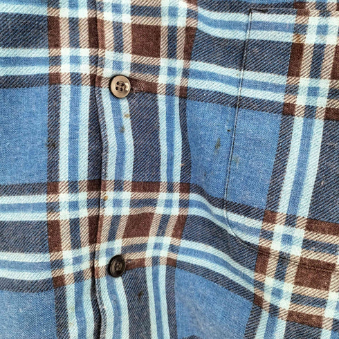 シアーズ Sears 70s チェック シングルポケット L/S レギュラーカラーシャツ メンズ import:XL