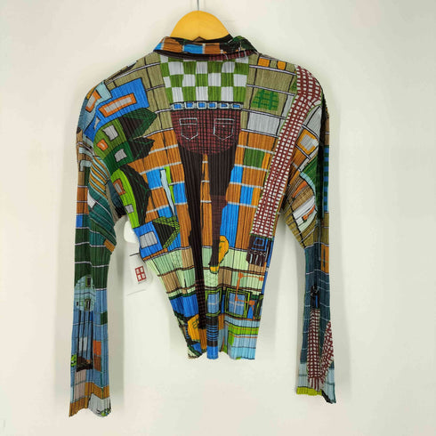 プリーツプリーズイッセイミヤケ PLEATS PLEASE ISSEY MIYAKE マルチカラー 総柄 プリーツ シャツ レディース JPN:4