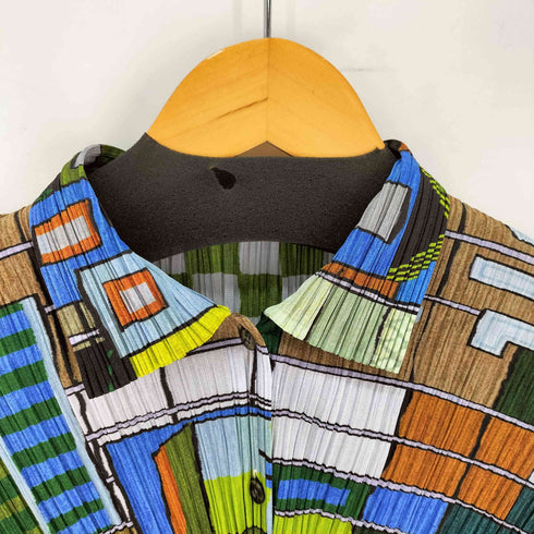 プリーツプリーズイッセイミヤケ PLEATS PLEASE ISSEY MIYAKE マルチカラー 総柄 プリーツ シャツ レディース JPN:4
