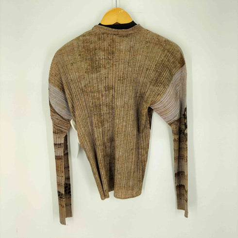 プリーツプリーズイッセイミヤケ PLEATS PLEASE ISSEY MIYAKE プリーツ 花 鯉 和柄 シャツ レディース JPN:3