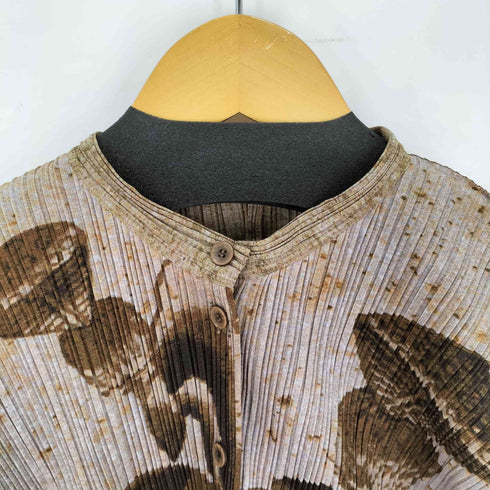 プリーツプリーズイッセイミヤケ PLEATS PLEASE ISSEY MIYAKE プリーツ 花 鯉 和柄 シャツ レディース JPN:3