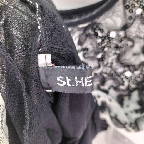 St.HELENA チュール シアー スパンコール タンクトップ 花柄 レディース
