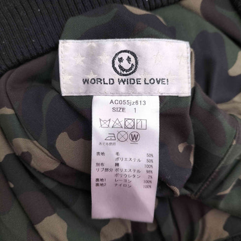 WORLD WIDE LOVE WWLロゴ刺繍 リバーシブル スタジャン メンズ JPN:L