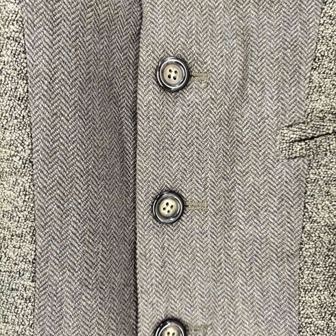 ジョルジオアルマーニ Giorgio Armani 80~90s Silet Uomo イタリア製 ヘリンボーン 異素材切替 ベスト メンズ