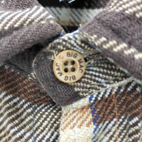 ビッグマック BIG MAC 70S 単色タグ L/S ヘビー フランネル チェック ネル シャツ ヘビネル メンズ import:M