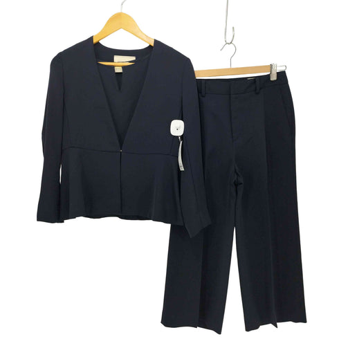 ユナイテッドアローズ UNITED ARROWS UBCBペプラムVノーカラージャケット + ベスト + パンツスーツ 3ピース セットアップ レディース 上下ベスト共に 36