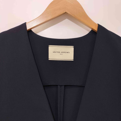 ユナイテッドアローズ UNITED ARROWS UBCBペプラムVノーカラージャケット + ベスト + パンツスーツ 3ピース セットアップ レディース 上下ベスト共に 36
