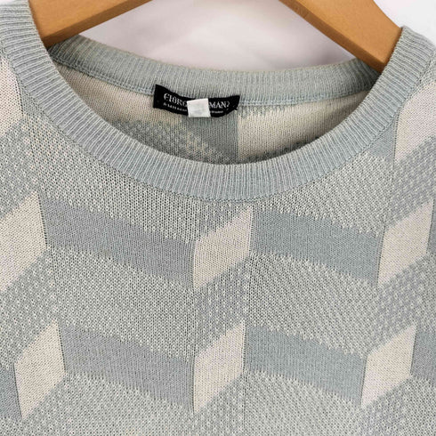 ジョルジオアルマーニ Giorgio Armani 80~90s レーヨン混 総柄 半袖 クルーネックニット メンズ JPN:50