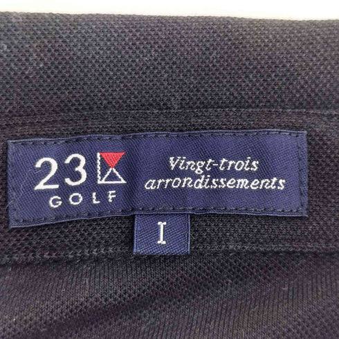 ニジュウサンク 23区 GOLF ドット柄 切替デザインL/S ポロシャツ レディース JPN:L