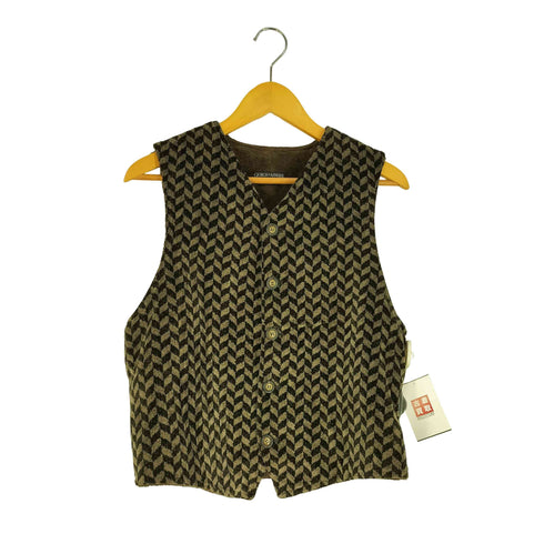 ジョルジオアルマーニ Giorgio Armani 80~90S Gilet Uomo イタリア製 裏地フリース 総柄 ボタンベスト メンズ JPN:48