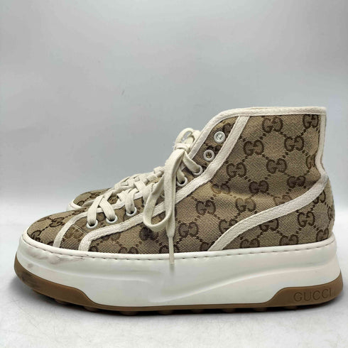 グッチ GUCCI TENNIS テニス 1977 GG柄 厚底 ハイカット スニーカー レディース 5 2/1