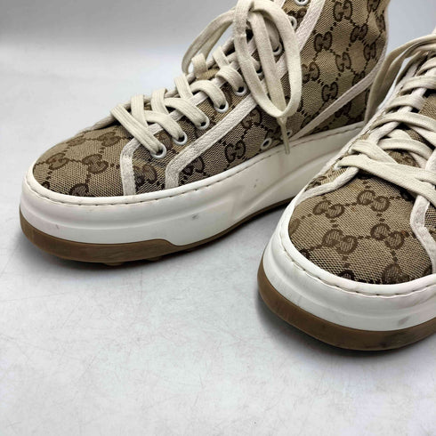 グッチ GUCCI TENNIS テニス 1977 GG柄 厚底 ハイカット スニーカー レディース 5 2/1