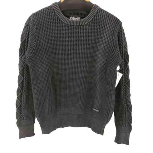 ショット Schott ダルカラー クルーネック コットン ケーブル ニット セーター サルファーダイ 硫化染め メンズ import:M