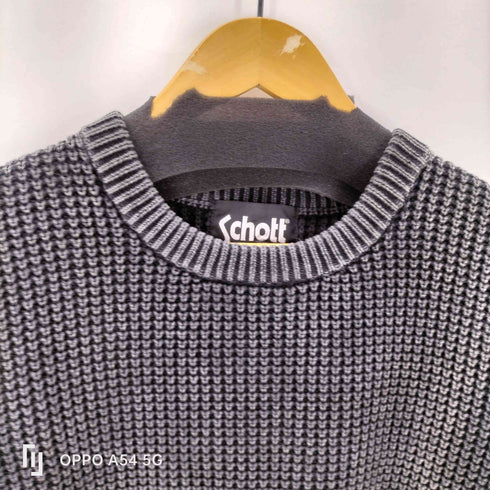 ショット Schott ダルカラー クルーネック コットン ケーブル ニット セーター サルファーダイ 硫化染め メンズ import:M
