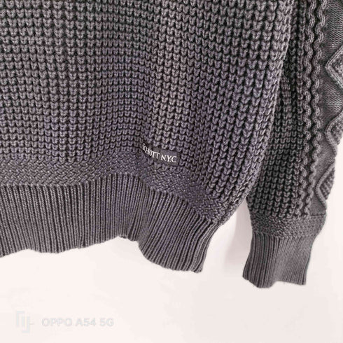 ショット Schott ダルカラー クルーネック コットン ケーブル ニット セーター サルファーダイ 硫化染め メンズ import:M