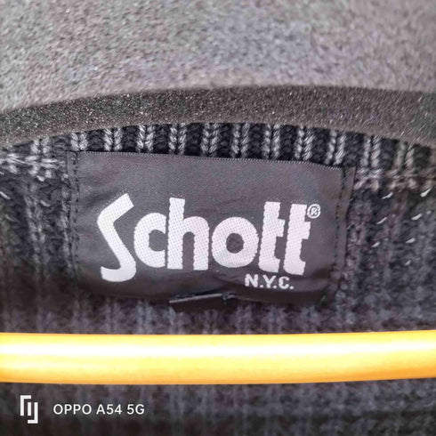 ショット Schott ダルカラー クルーネック コットン ケーブル ニット セーター サルファーダイ 硫化染め メンズ import:M