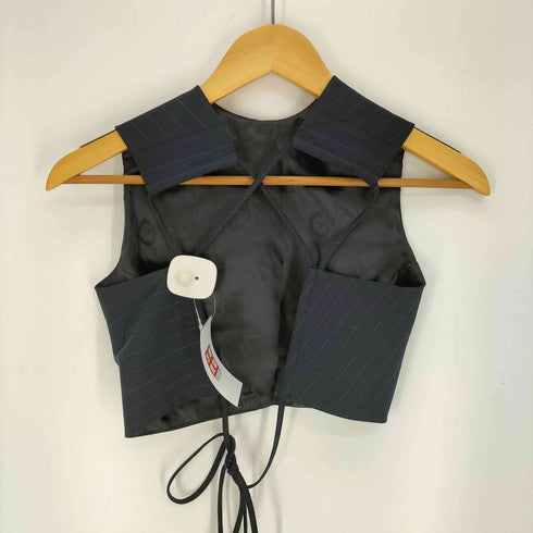 ガニー Ganni 21AW レーヨンストレッチ ストライプクロップドトップス レディース import:34