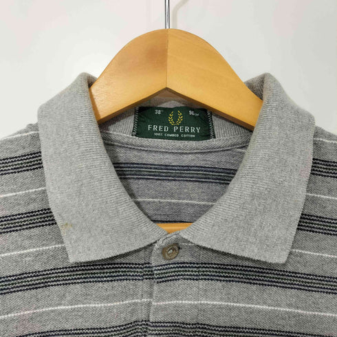 フレッドペリー FRED PERRY 90s OLD ワンポイント ボーダー ポロシャツ メンズ UK:38