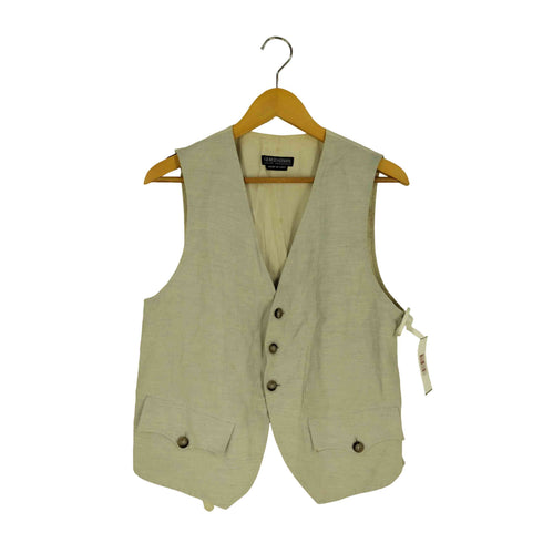 ジョルジオアルマーニ Giorgio Armani 80-90S Gilet Uomo イタリア製 異素材切替 リネンレーヨン ベスト メンズ 46