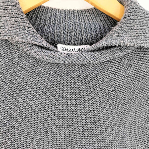ジョルジオアルマーニ Giorgio Armani 80-90s イタリア製 レーヨン混 襟付きニット メンズ 48