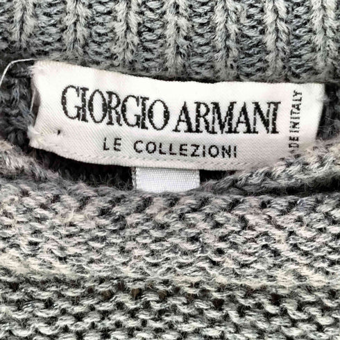 ジョルジオアルマーニ Giorgio Armani 80-90s イタリア製 レーヨン混 襟付きニット メンズ 48