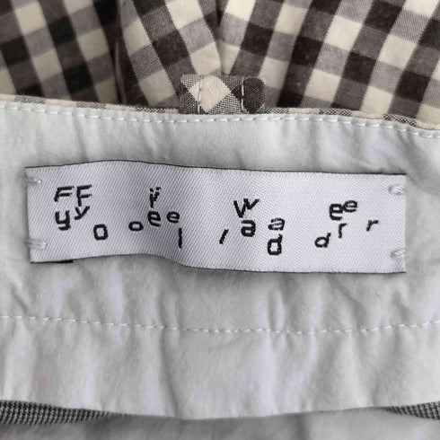 five year old フロント刺繍 切替 チェックワイドパンツ レディース